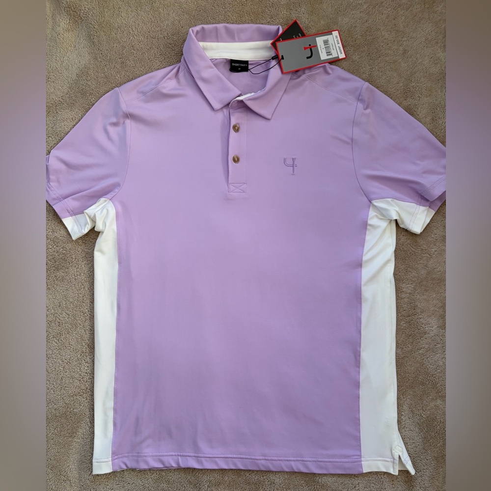 Short par 4 Golf Polo NWT Purple and white design